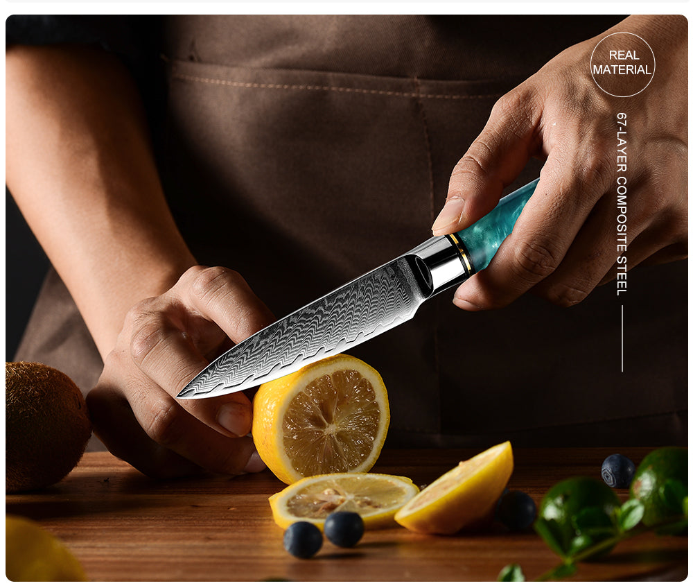 Cuchillo Deshuesador Patagón Damasco 67 capas hoja 14 cm