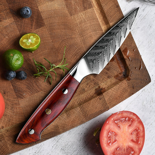 TRUCHA SÁNDALO - Cuchillo Puntilla Damasco 67 capas 10 cm PATAGÓN - Cuchillos Mundo Patagon