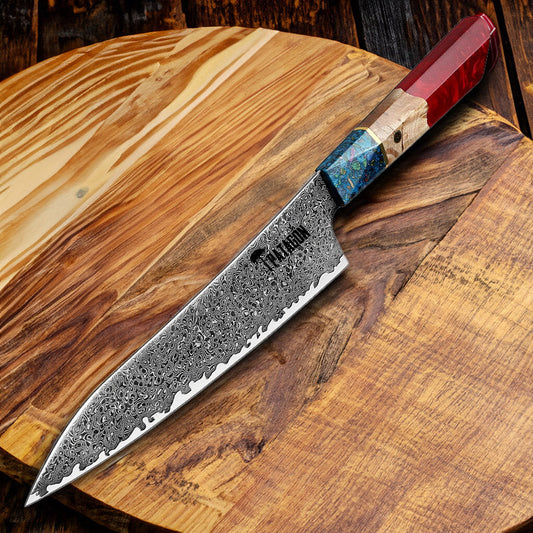 3 Colores - Cuchillo Gyuto Patagon Damasco 67 capas hoja 21 cm PATAGÓN - Cuchillos Mundo Patagon