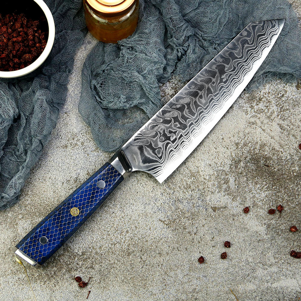 OCEANO - Cuchillo Kiritsuke Damasco 45 capas hoja ancha 20 cm PATAGÓN