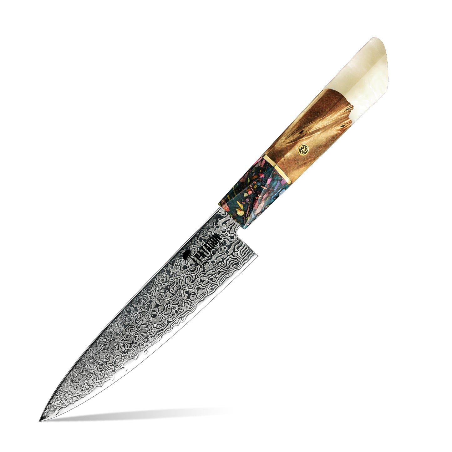 3 COLORES - Cuchillo Utilitario Damasco 67 capas hoja 14 cm PATAGÓN
