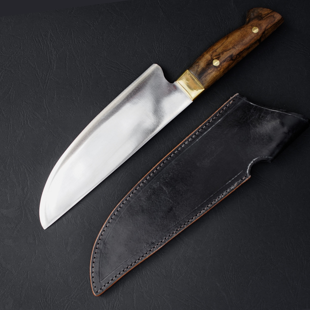 Cuchillo Carnicero Legado Artesanal Madera Nativa Premium hoja ancha 20 cm