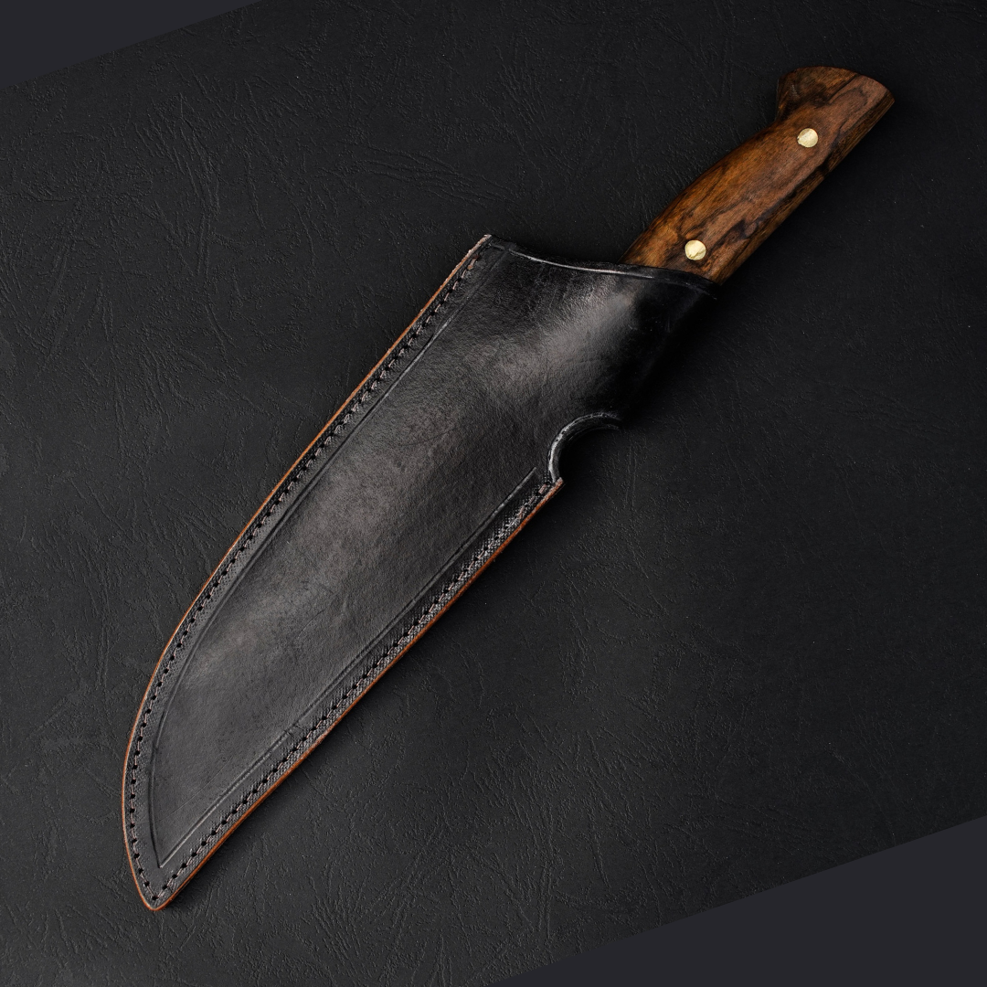 Cuchillo Carnicero Legado Artesanal Madera Nativa Premium hoja ancha 20 cm