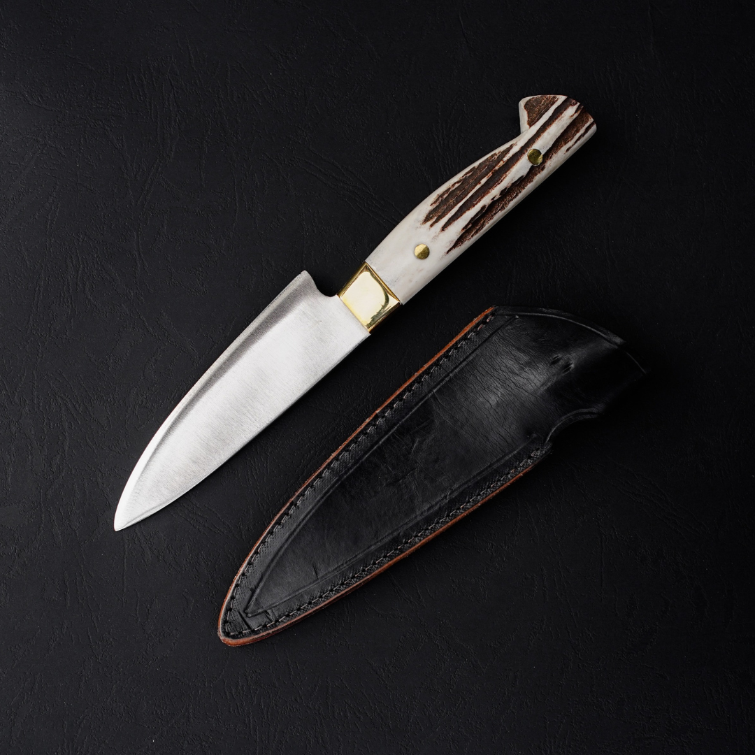Cuchillo Puntero Legado Artesanal Asta de Ciervo Premium hoja 12 cm