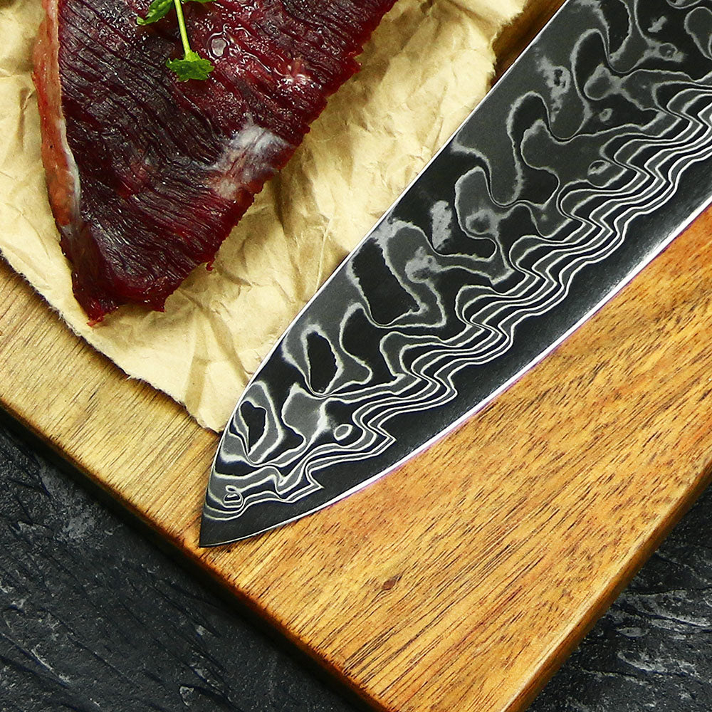 Cuchillo Chef Patagon Damasco 67 capas hoja ancha 20 cm