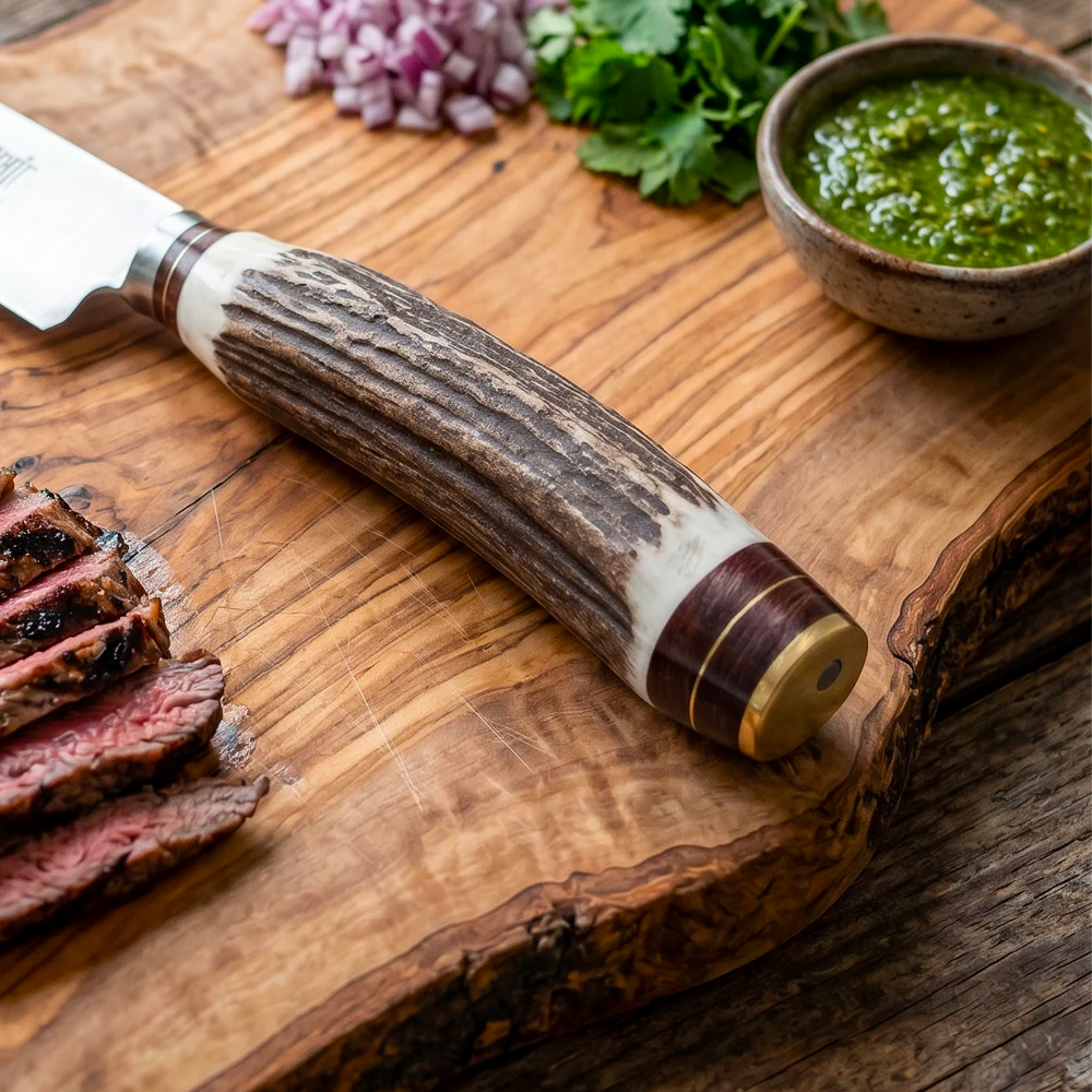 Cuchillo Gaucho Patagón Artesanal Asta de Ciervo hoja 16 cm (6869157150822)