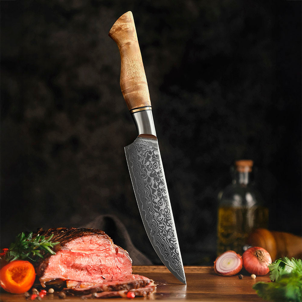 ABEDUL - Cuchillo Utilitario Damasco 67 hoja 13 cm capas LEGADO - Cuchillos Mundo Patagon