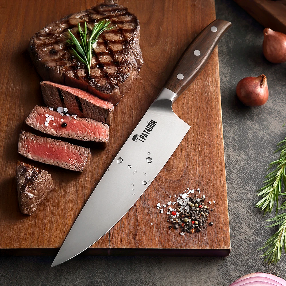 Cuchillo Chef Acero Alemán Premium Hoja 20 cm PATAGÓN - HUALLE