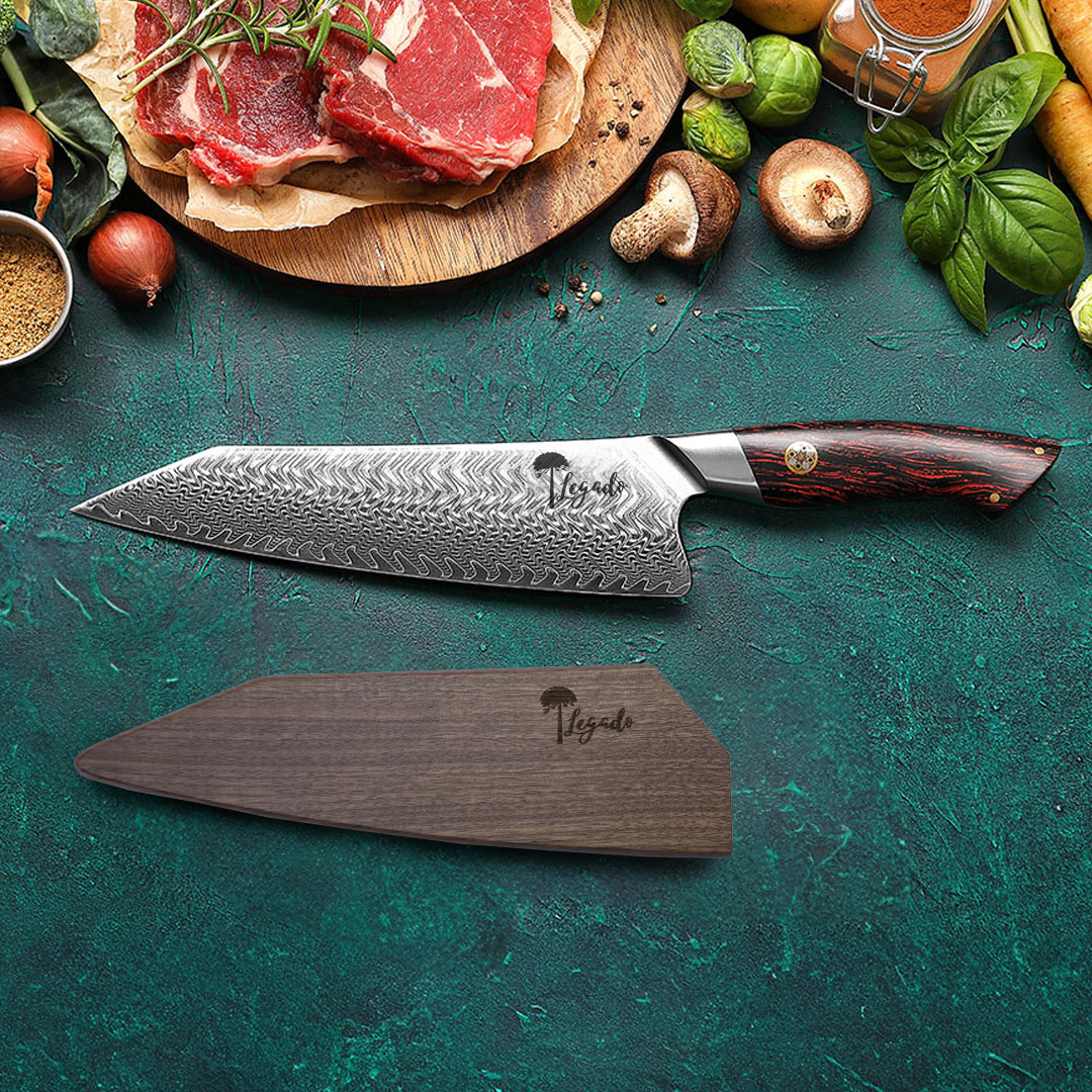 ERUPCIÓN - Cuchillo Kiritsuke Damasco 73 capas hoja 21 cm LEGADO