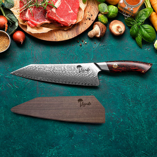 ERUPCIÓN - Cuchillo Kiritsuke Damasco 73 capas hoja 21 cm LEGADO