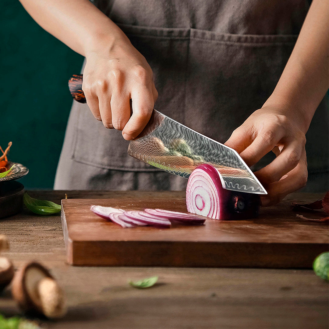 ERUPCIÓN - Cuchillo Kiritsuke Damasco 73 capas hoja 21 cm LEGADO