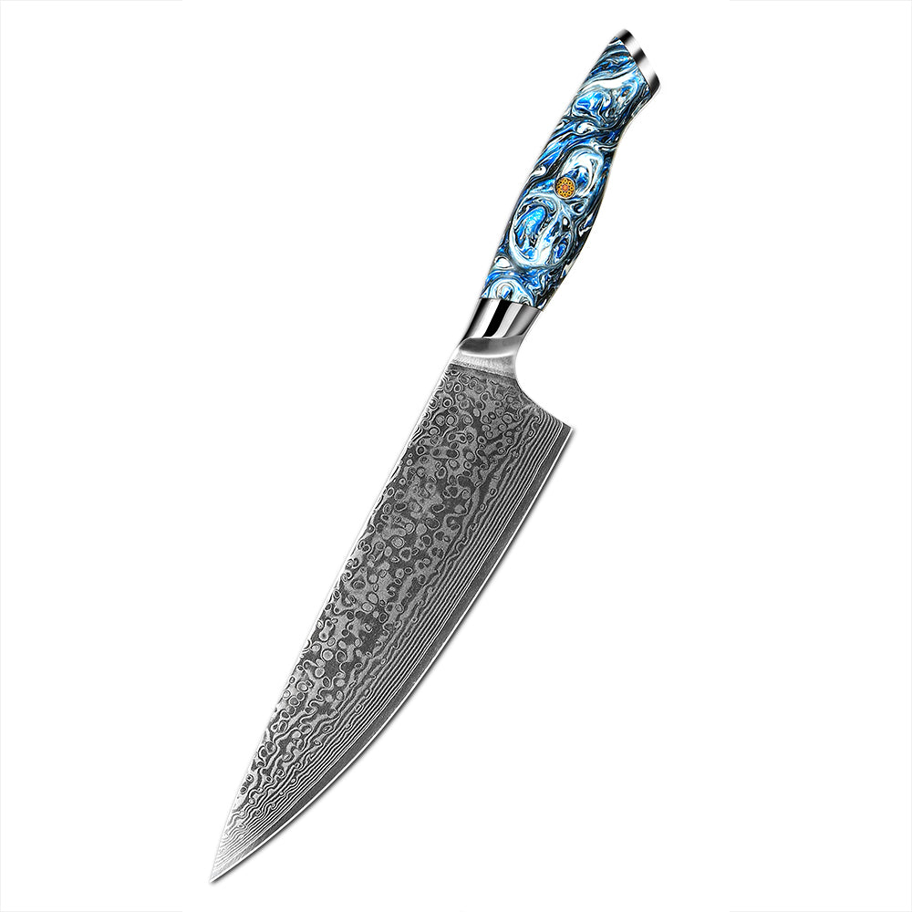 GLACIAR - Cuchillo Chef Acero Damasco 67 capas hoja 20 cm PATAGÓN