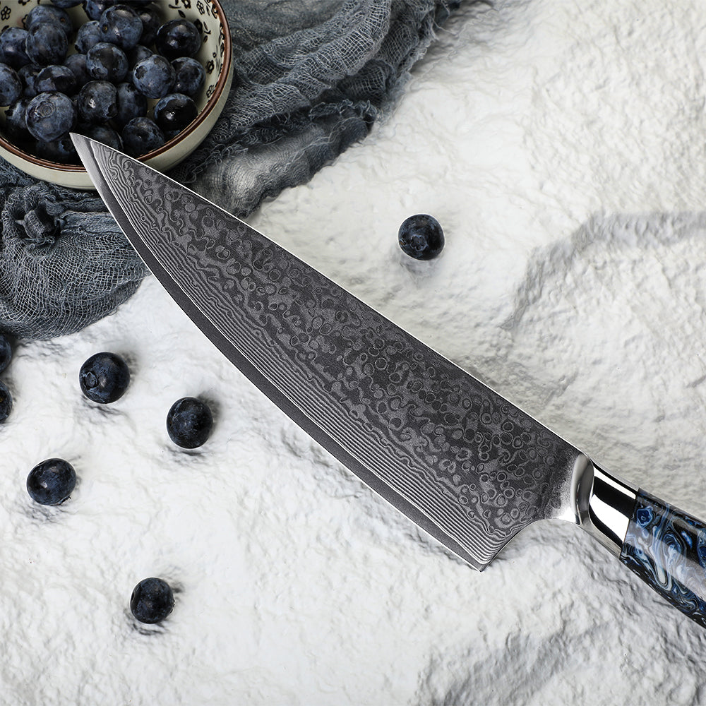 GLACIAR - Cuchillo Chef Acero Damasco 67 capas hoja 20 cm PATAGÓN