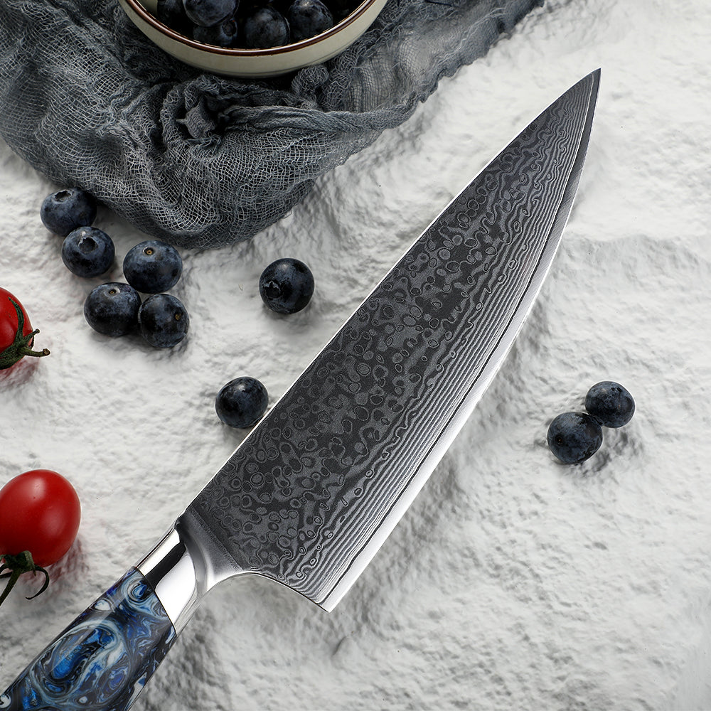 GLACIAR - Cuchillo Chef Acero Damasco 67 capas hoja 20 cm PATAGÓN