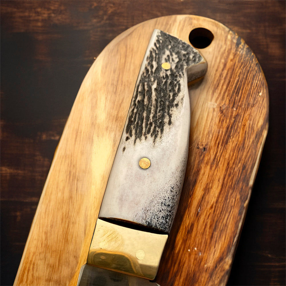 Gran Carnicero Artesanal 22 cm Asta Ciervo Premium LEGADO - Cuchillos Mundo Patagon