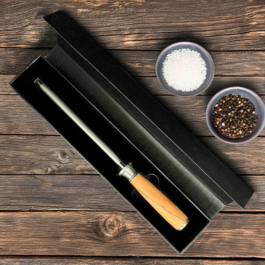 OLIVO - Chaira Astil Diamantada 18 cm PATAGÓN - Cuchillos Mundo Patagon