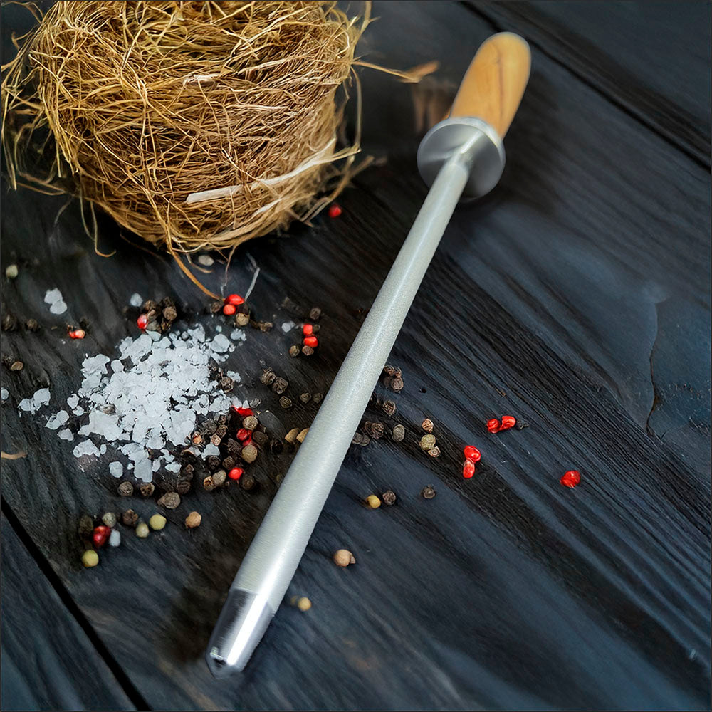 OLIVO - Chaira Astil Diamantada 18 cm PATAGÓN - Cuchillos Mundo Patagon