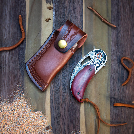 KARAMBIT - Cortapluma Damasco 89 capas PATAGÓN - Cuchillos Mundo Patagon