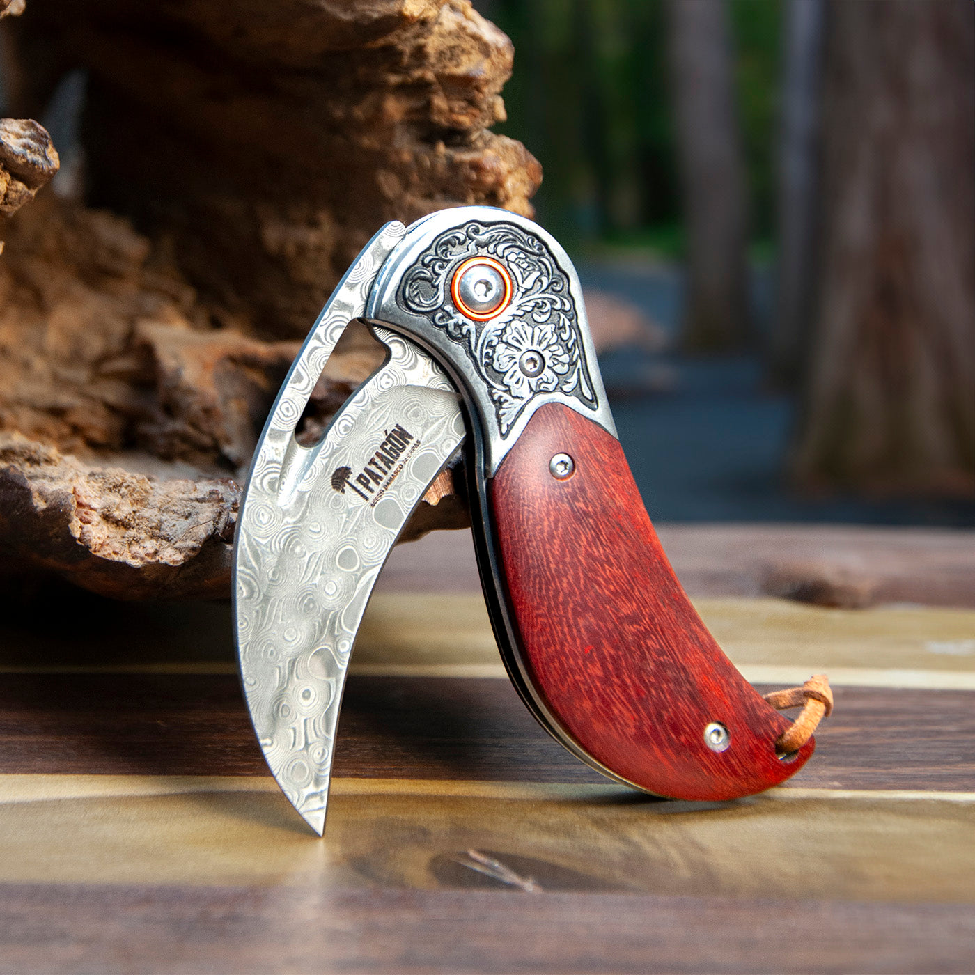 KARAMBIT - Cortapluma Damasco 89 capas PATAGÓN - Cuchillos Mundo Patagon