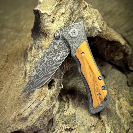 Cortapluma Acero Inox Revestido Damasquinado PATAGÓN - DAMASCUS (7701876179046)