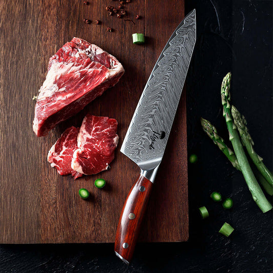GRAN TRUCHA - Cuchillo Chef PRO Damasco 67 capas hoja 20 cm LEGADO Con Grabado (+$9900)
