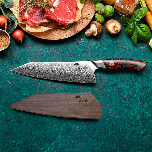 ERUPCIÓN - Cuchillo Kiritsuke Damasco 73 capas hoja 21 cm LEGADO