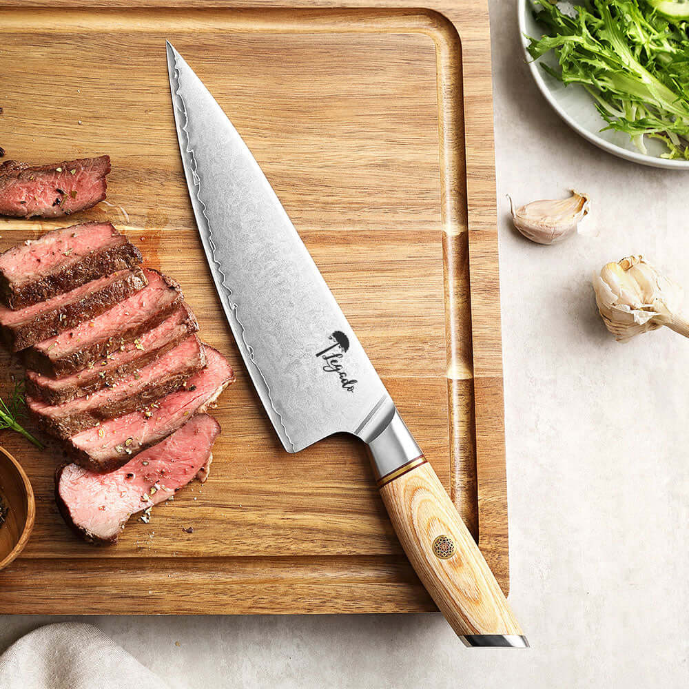 Cuchillo Parrillero PRO Damasco 3 capas hoja 21 cm LEGADO - ANDES (6821541380198)