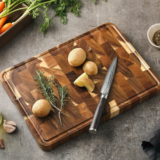 Tabla Parrillera "Endgrain" 35x25 cm Acacio