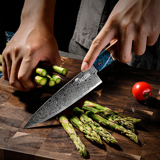 3 COLORES - Cuchillo Utilitario Damasco 67 capas 14 cm PATAGÓN