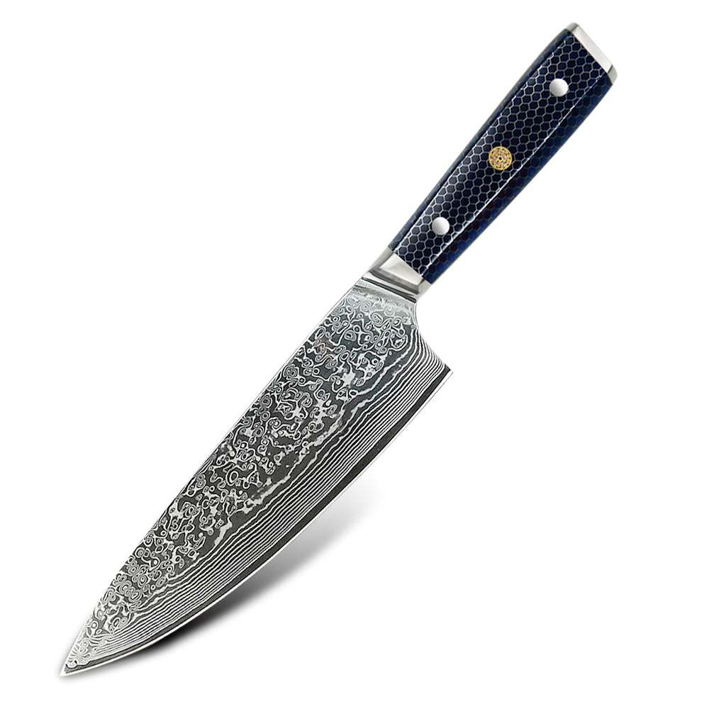 Cuchillo Chef Patagon Damasco 67 capas hoja ancha 20 cm