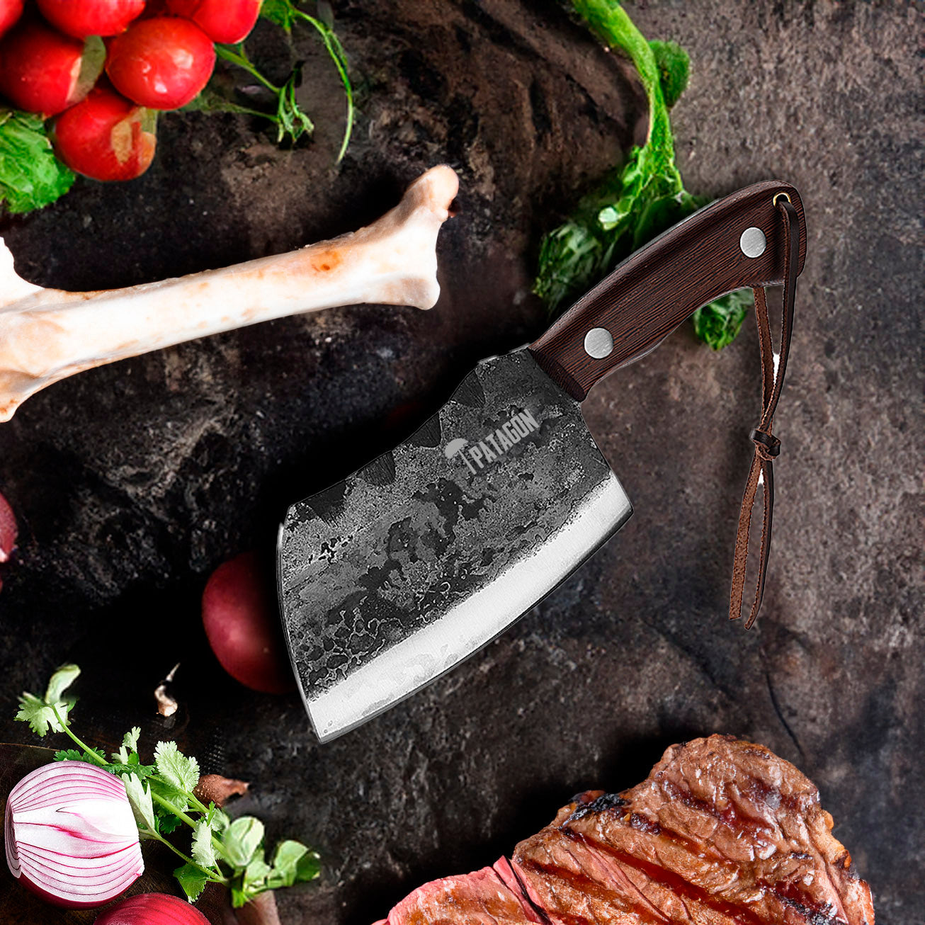 Hacha Cleaver Acero al Carbono PATAGÓN - CARBONO WENGUE
