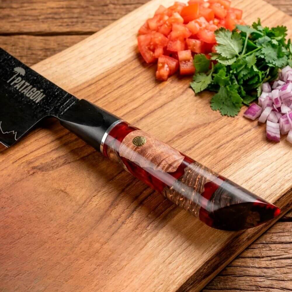 Cuchillo Nakiri Acero Revestido fosfatado 3 capas hoja 18 cm - RIO LAVA (8007097778278)