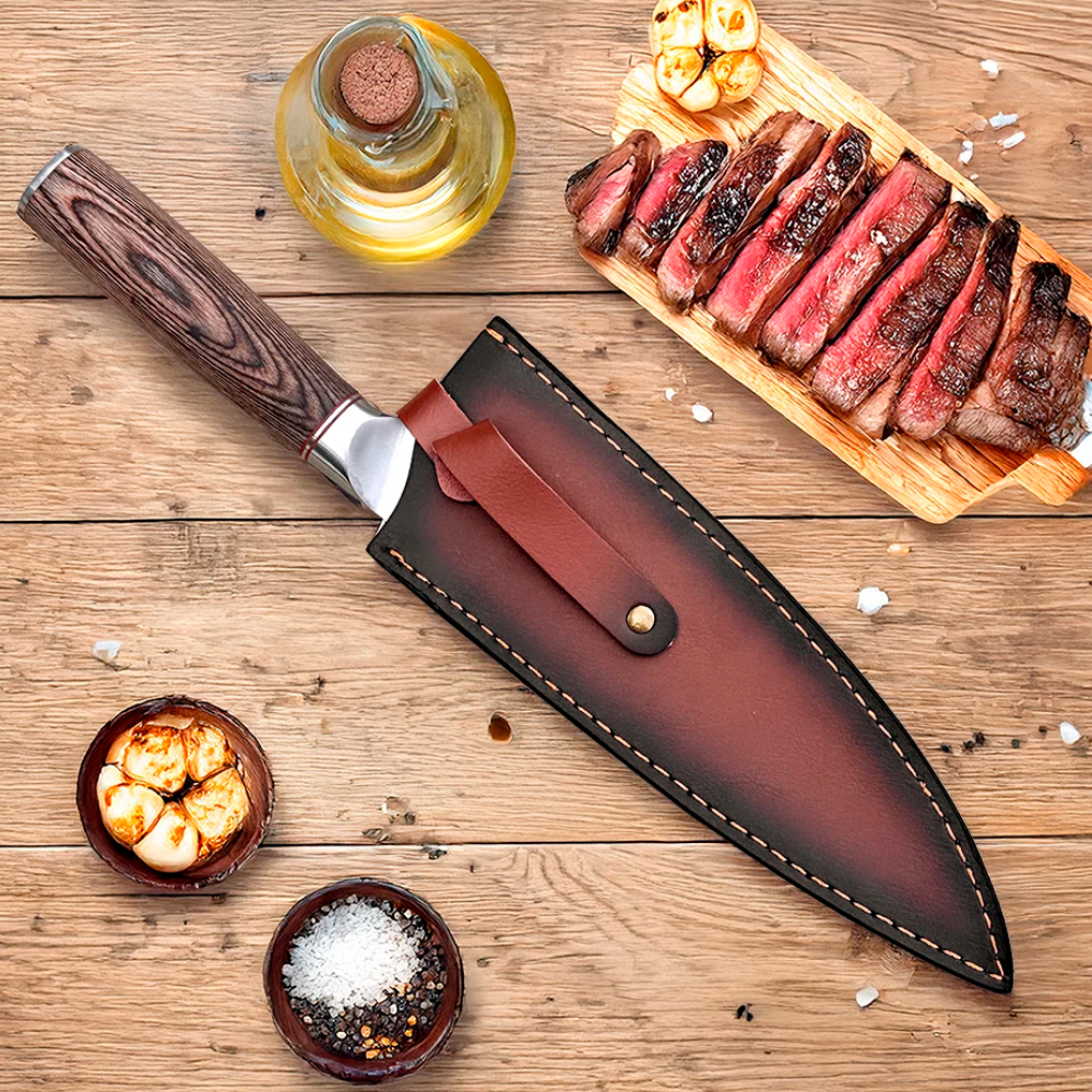Funda de eco-cuero para cuchillo Chef hoja 19 a 21 cm - Cuchillos Mundo Patagon