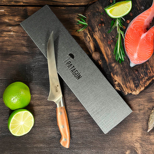 PELLÍN - Cuchillo Fileteador Acero Alemán Premium Hoja 16 cm PATAGÓN Con caja regalo - Cuchillos Mundo Patagon