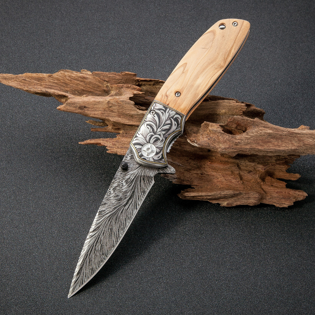 Damasco - Corta pluma plegable Acero Inox