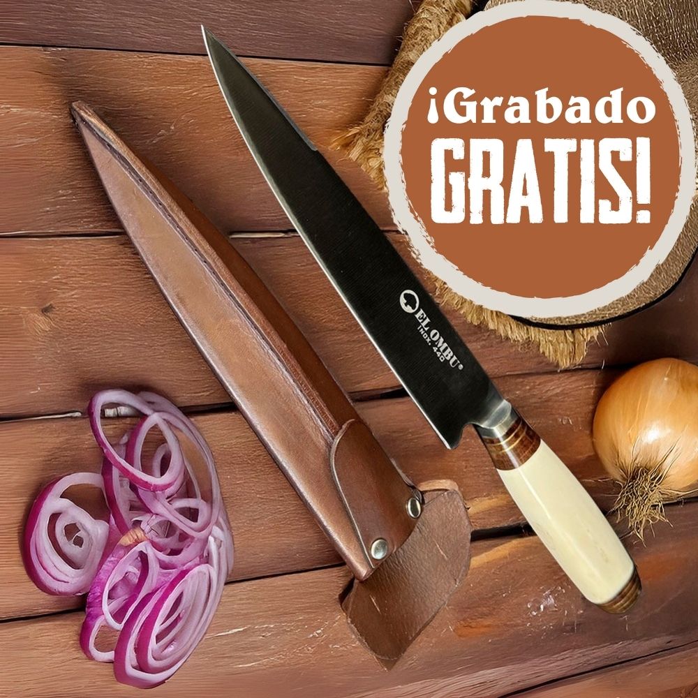 GAUCHO - Cuchillo Verijero Artesanal Parrillero hoja 20 cm Premium EL OMBU