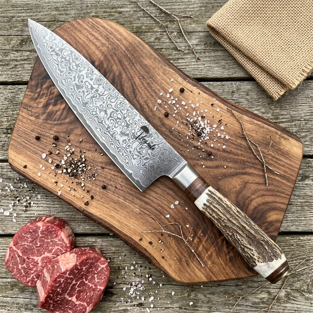 Cuchillo Acero Damasco 67 capas Artesanal LEGADO - CIERVO