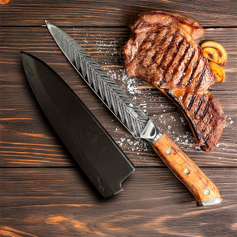 ÑANDÚ - Cuchillo Parrillero Artesanal hoja 20 cm PATAGÓN