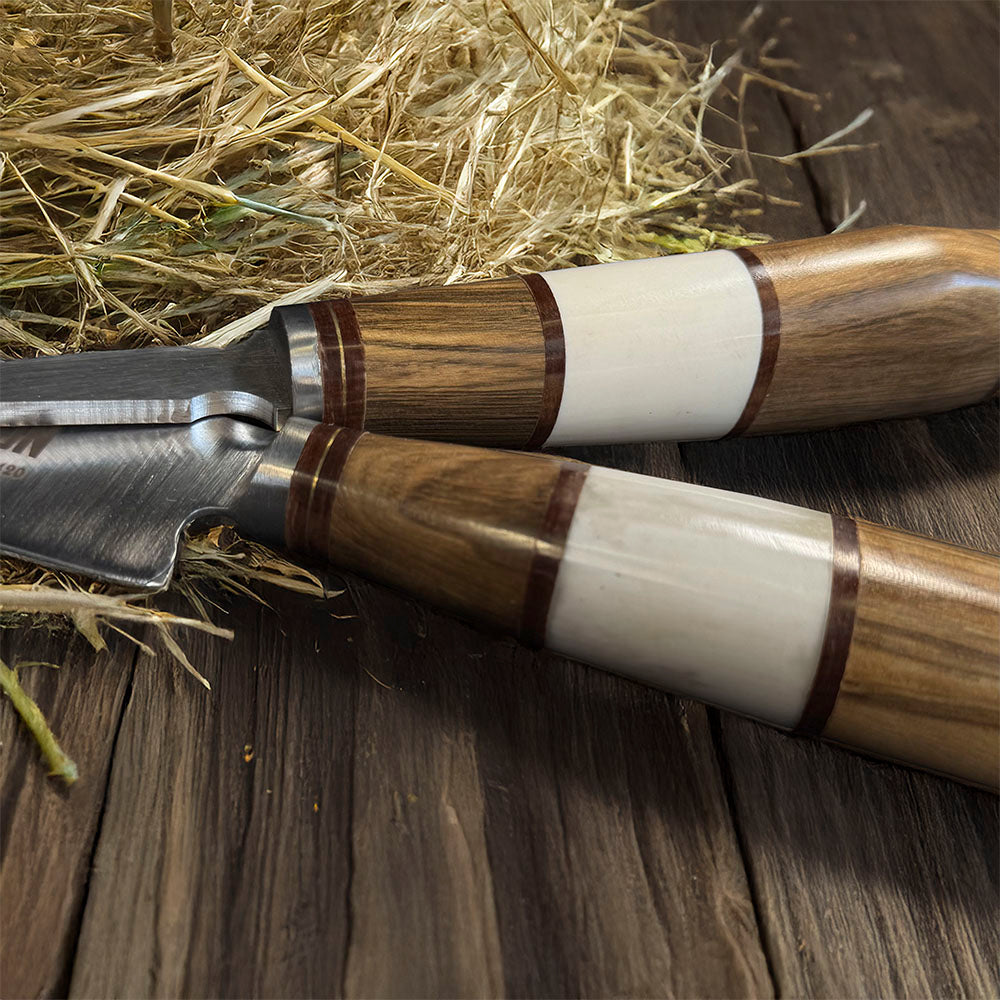 GAUCHO - Set Parrillero Artesanal Hueso Madera Hoja 20 cm PATAGÓN