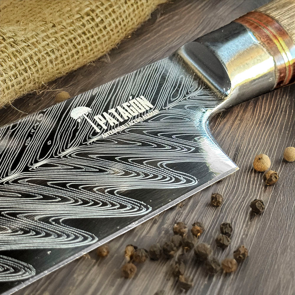 PATAGÓNICO - Cuchillo Asador Acero Alemán Artesanal hoja 24 cm PATAGÓN