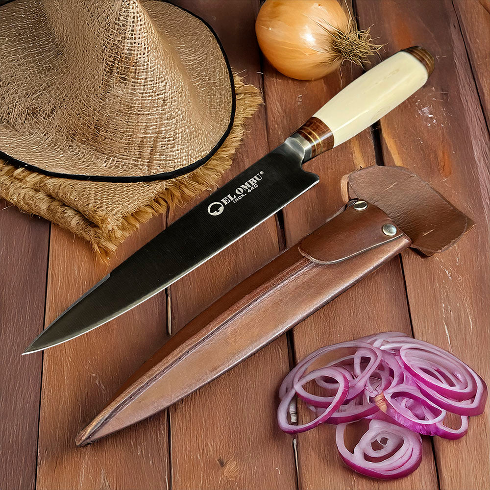 GAUCHO - Cuchillo Verijero Artesanal Parrillero hoja 20 cm Premium EL OMBU