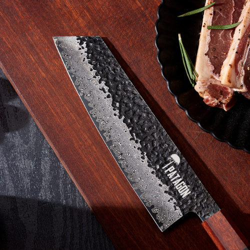 CENIZA - Cuchillo Kiritsuke Damasco 67 capas hoja 20 cm PATAGÓN