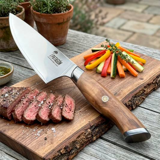 Cuchillo de asado acero revestido 3 capas hoja 20 cm - HUEMUL