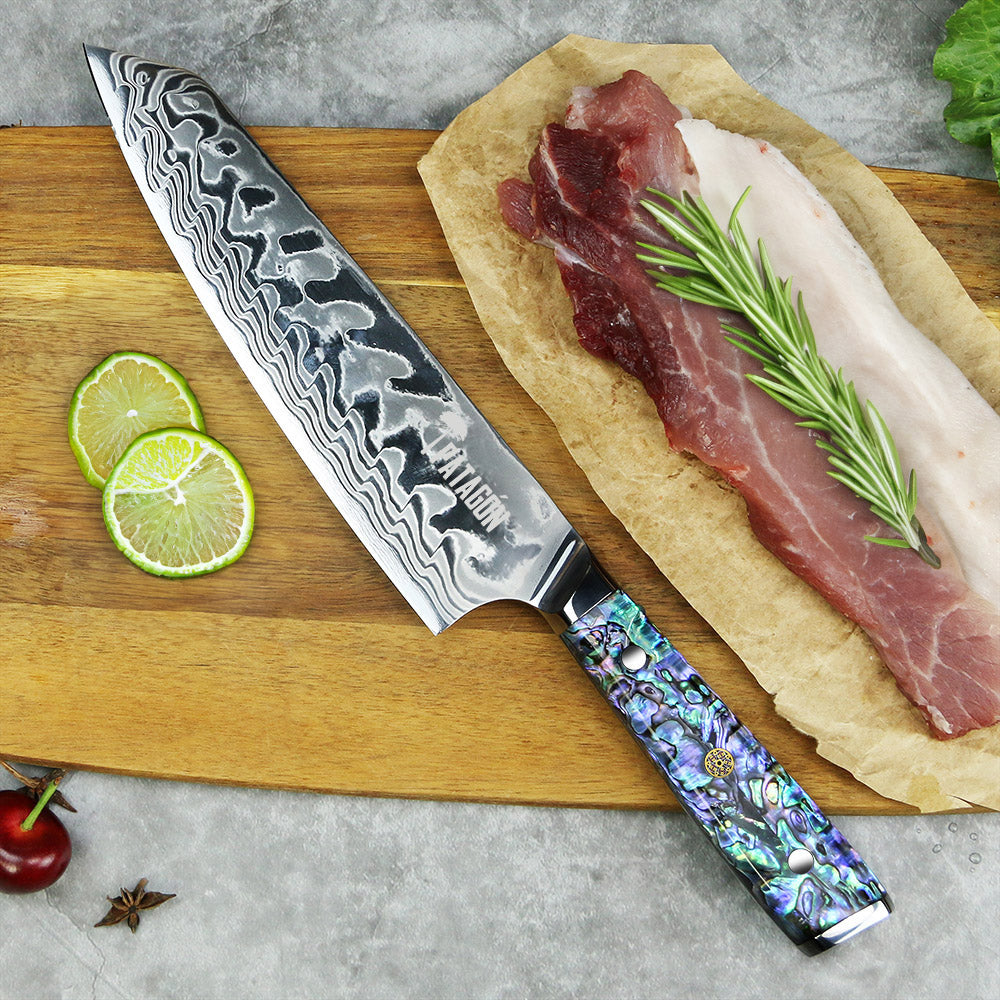 Nácar de Mar - Kiritsuke Damasco 45 capas hoja 21 cm PATAGÓN