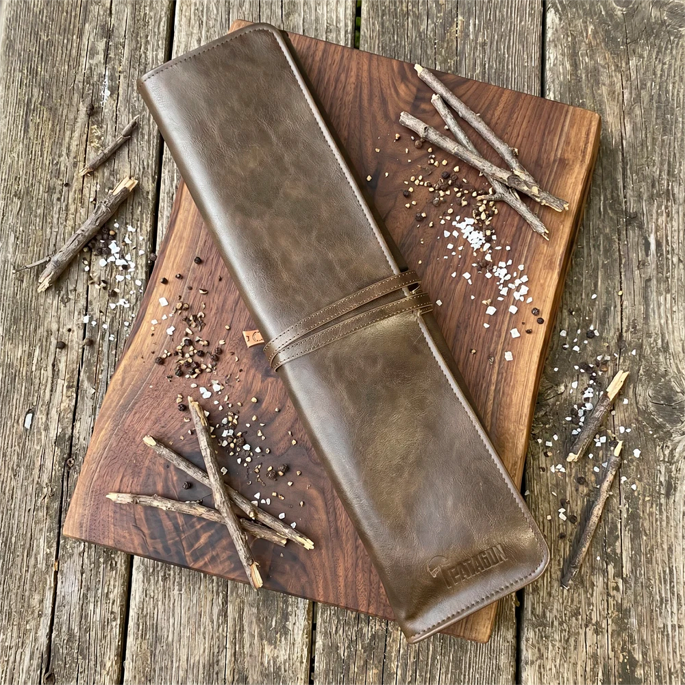 Bolso porta cuchillos de 4 espacios de eco-cuero