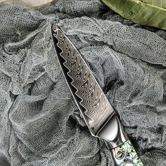 NÁCAR - Cuchillo Puntilla Damasco 67 capas hoja 10 cm PATAGÓN