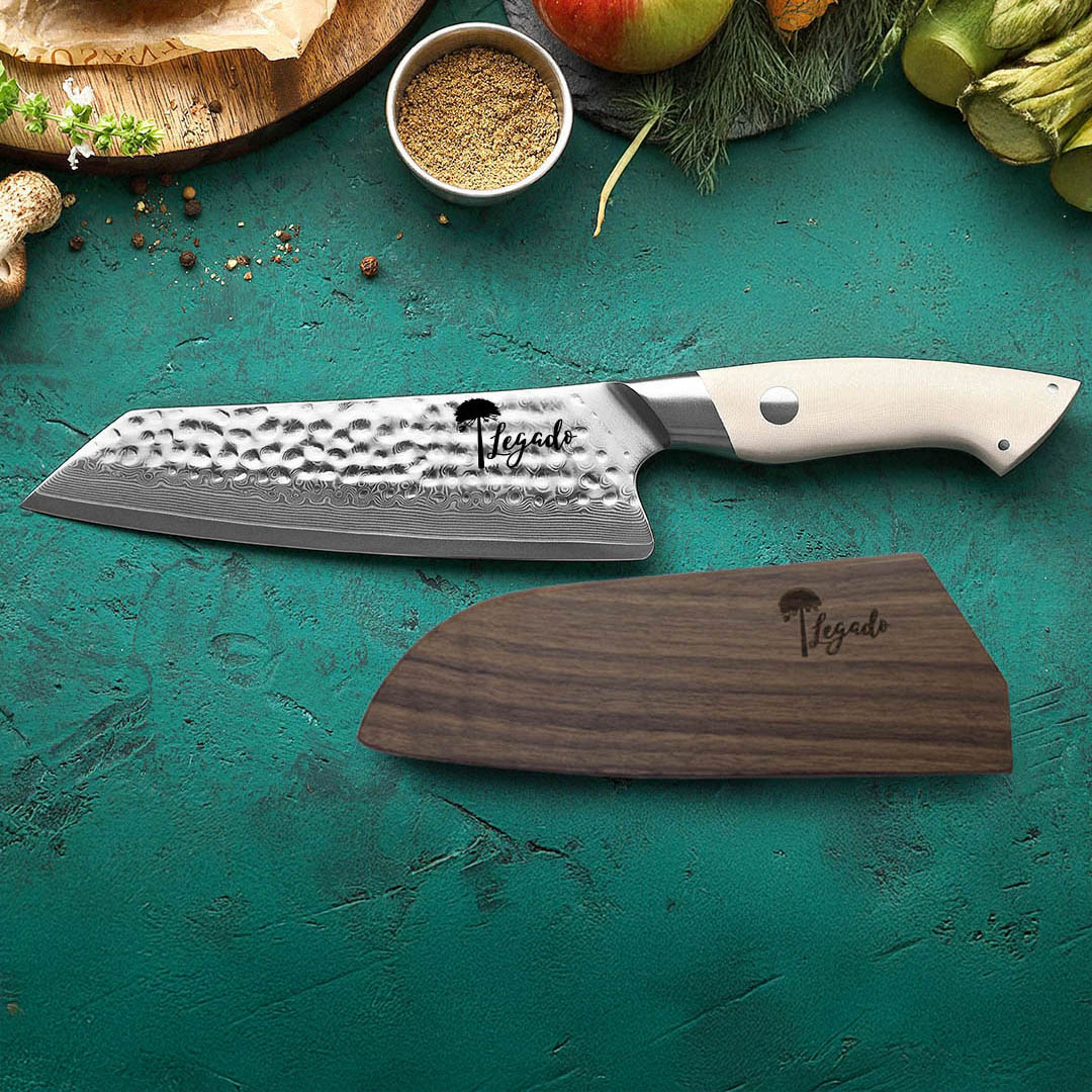 NEVADO - Cuchillo Kiritsuke Damasco 67 capas hoja 18 cm LEGADO