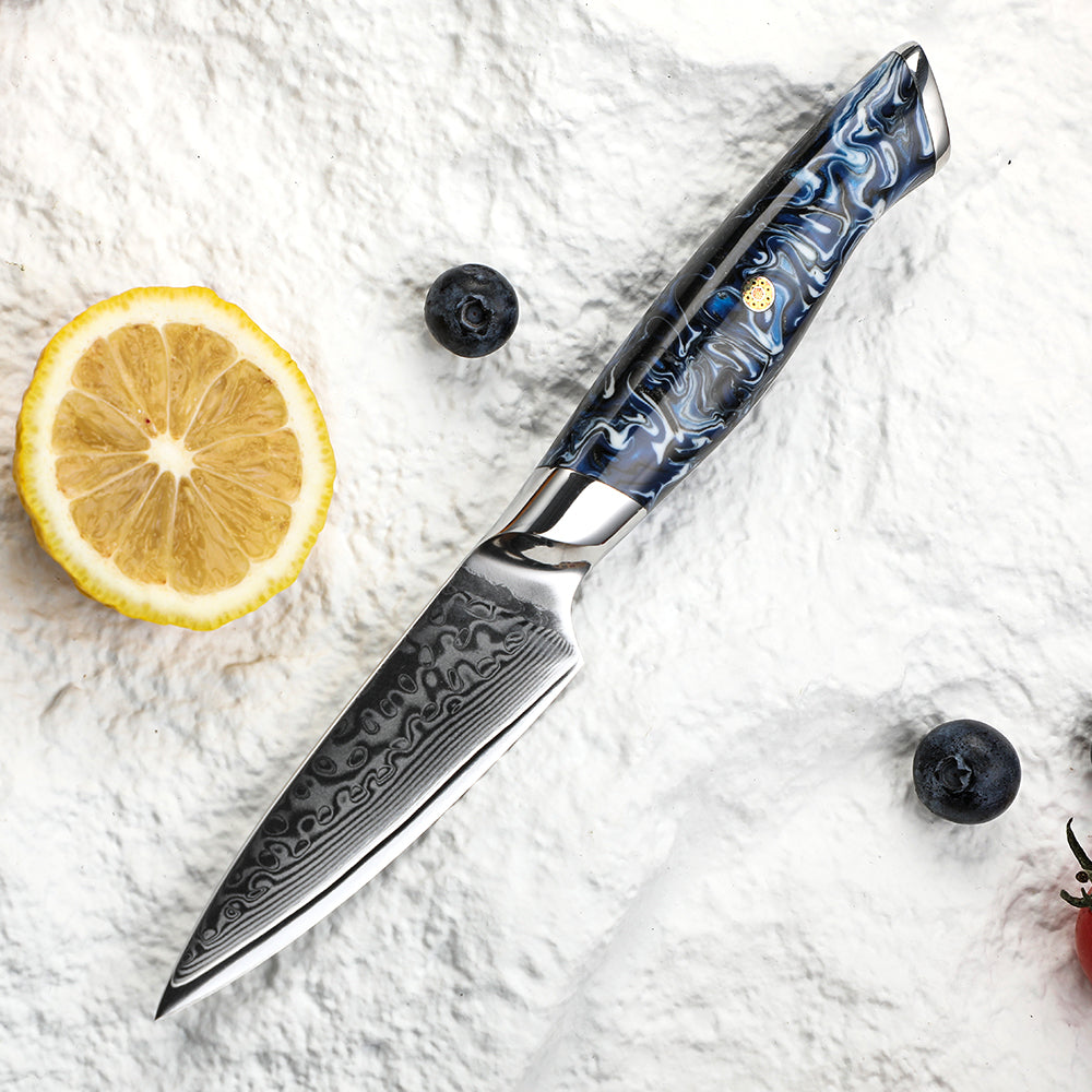 GLACIAR - Cuchillo Petty Patagon Damasco 67 capas hoja 10 cm PATAGÓN