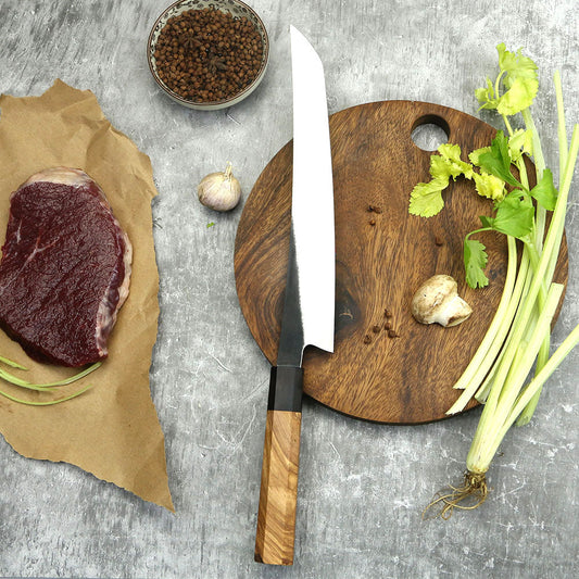 Cuchillo Yabagiba Acero Al Carbono hoja 24 cm PATAGÓN - HIBRIDO - Cuchillos Mundo Patagon