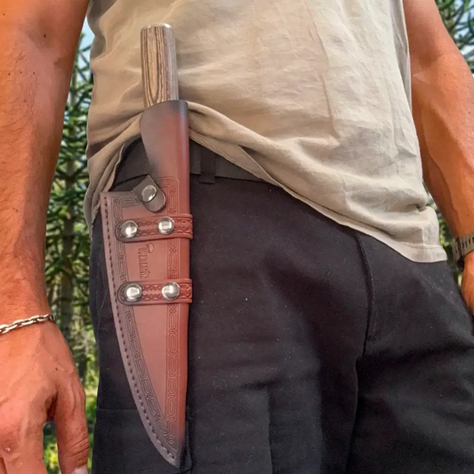 Pack cuchillo parrillero + funda reforzada PATAGÓN - VIVA EL ASADO